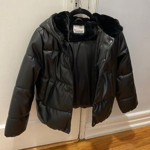Zara kids Faux Leather Puffer size 11-12